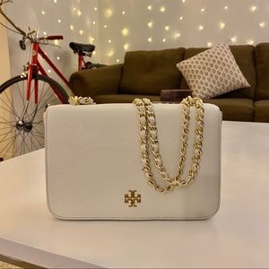 TORY BURCH WHITE CHAIN BAG